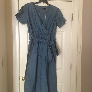 Ruffle Chambray Jumpsuit